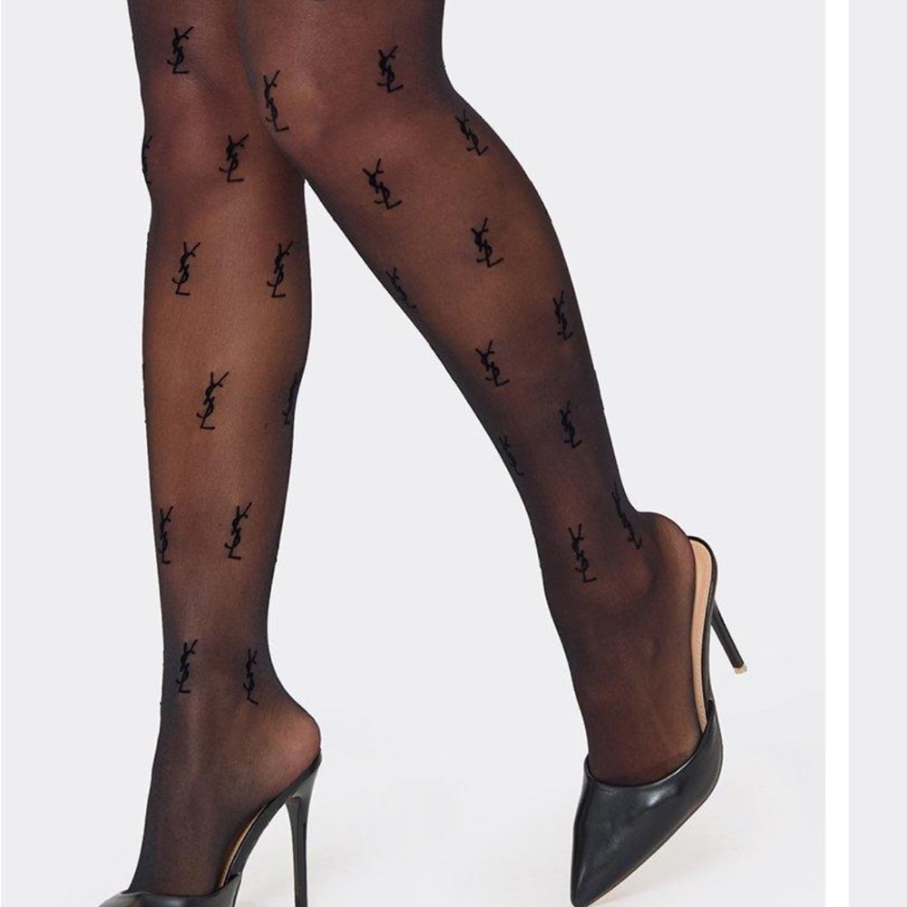 YSL Logo Tights